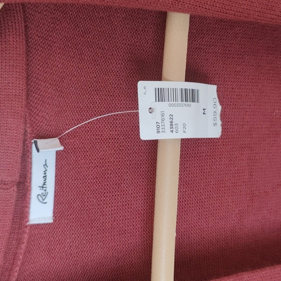 NWT‎ Reitman Raspberry Open Front Long  Cardigan - Picture 3 of 6